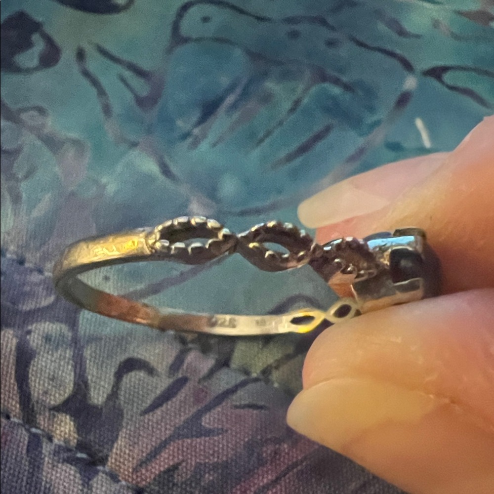 Kyanite Gemstone Sterling Silver Filigree Band Ring Size 10 - Picture 5 of 6